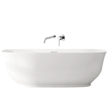 Lisbon Gloss White Oval Acrylic Freestanding Bath & Wall Mixer Set